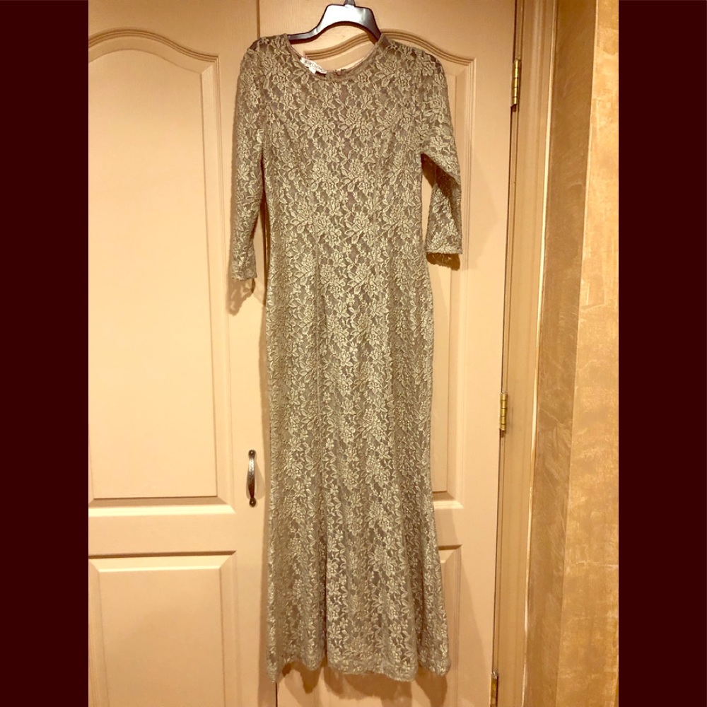 Kay Unger gold/brown Aline gown